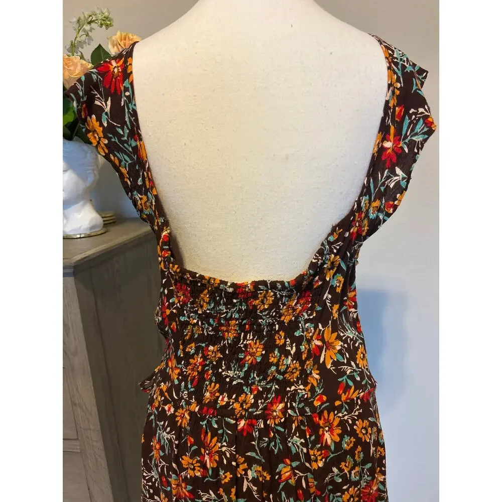 band of the free | (NWT) Brown Floral Wrap Dress | Lg - Picture 12 of 15